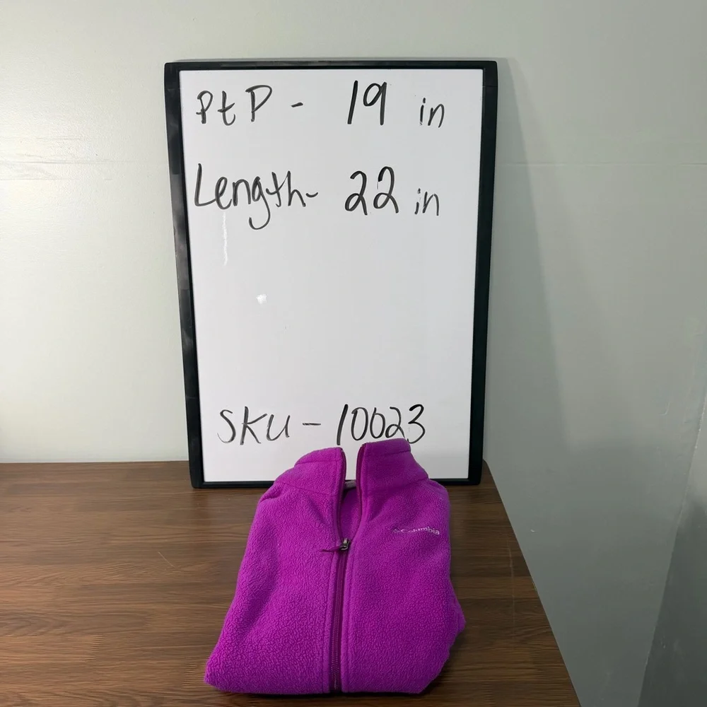 Columbia Girl’s Vibrant Magenta Fleece Jacket Sz 14/16 Large‎ - Picture 10 of 10